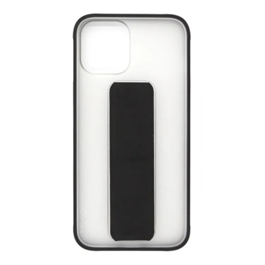 Силиконовый чехол Friendly case с магнитной подставкой для iPhone 12/12 Pro Прозрачный-Черный