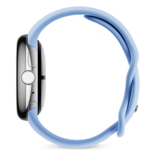 Умные часы Google Pixel Watch 2 WiFi + LTE Polished Silver Aluminum Case / Bay Active Band Голубой