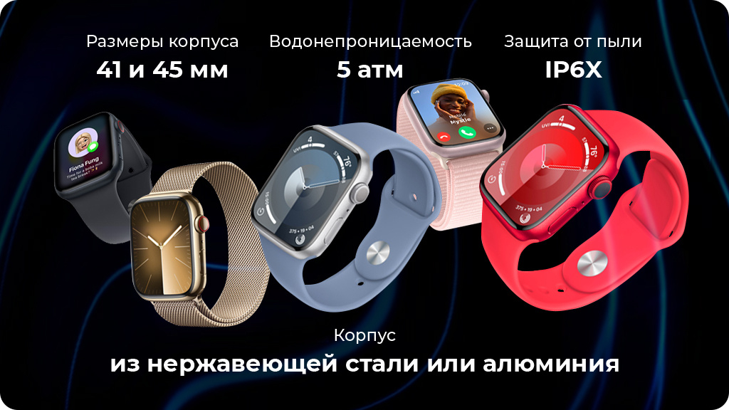 Умные часы Apple Watch Series 9 41 мм GPS+Cellular Aluminium Case Sport Band Красный M/L
